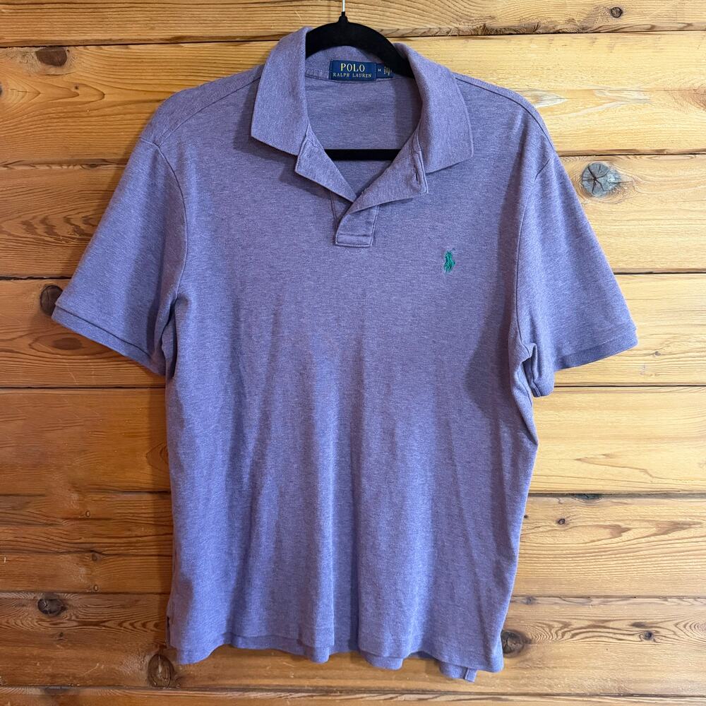 Polo Ralph Lauren Mens Purple Pony Logo Short Sleeve Polo Shirt Medium